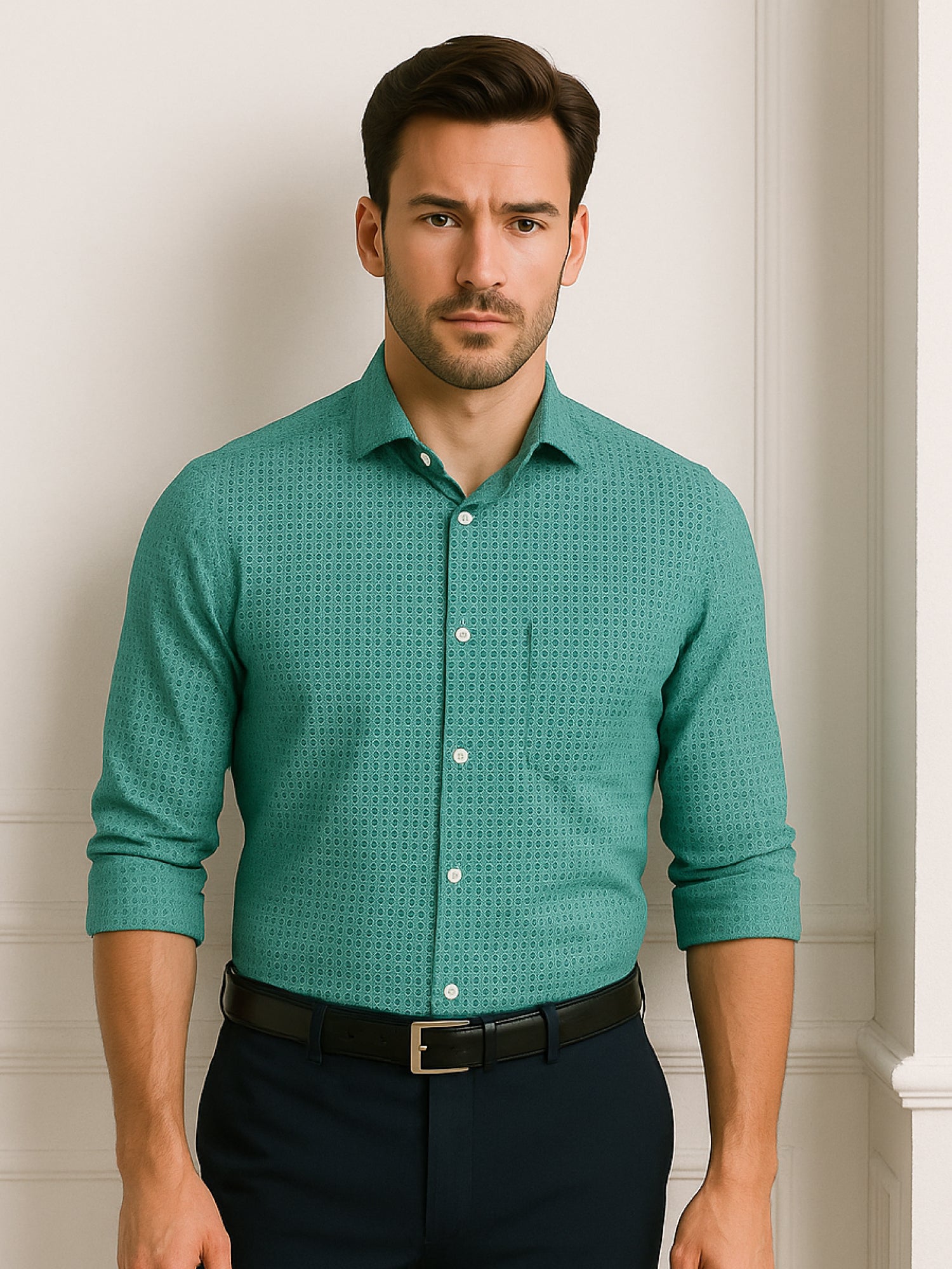 Green Mosaic Printed Shirt