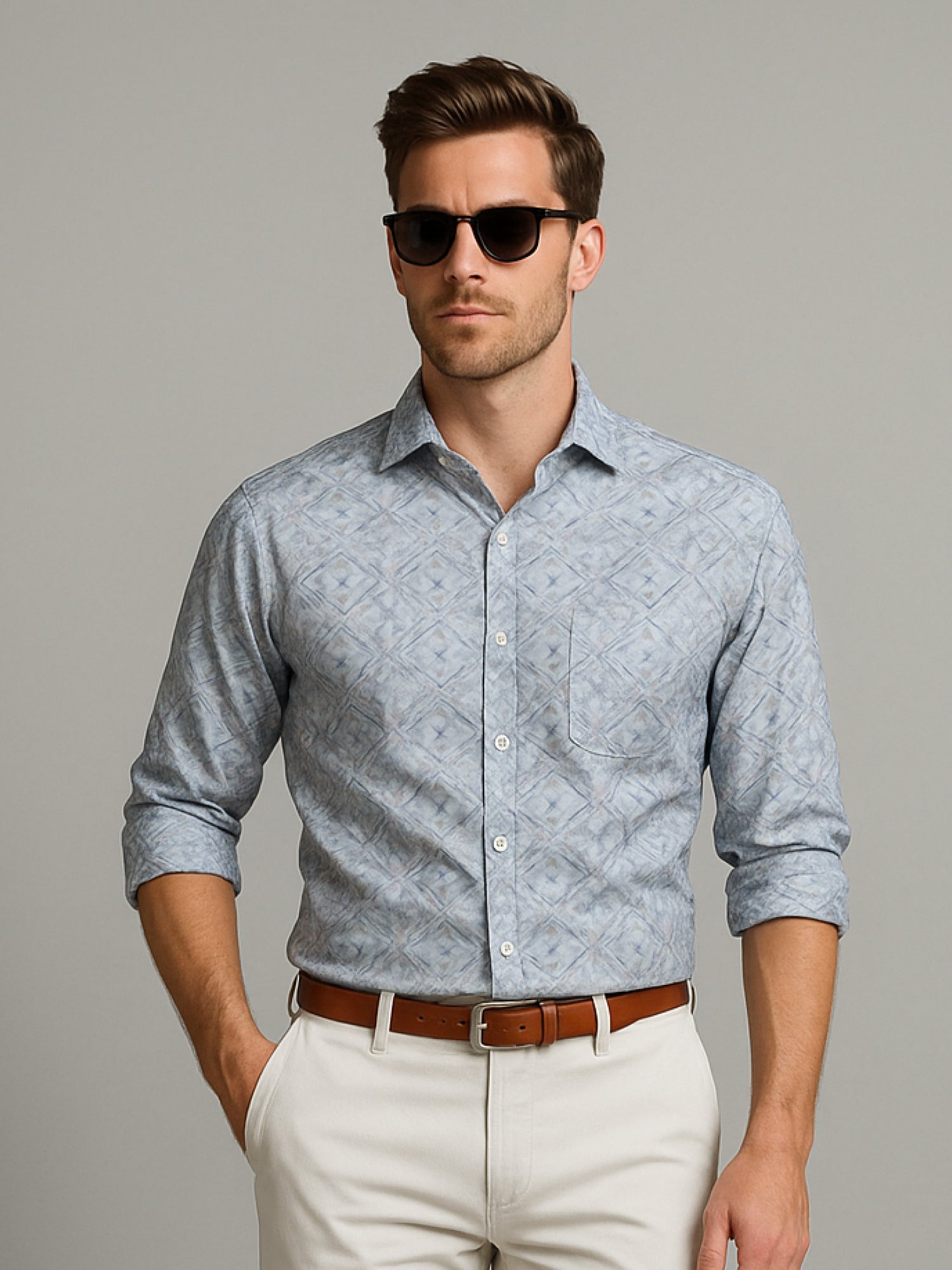 Blue Abstract Printed Shirt