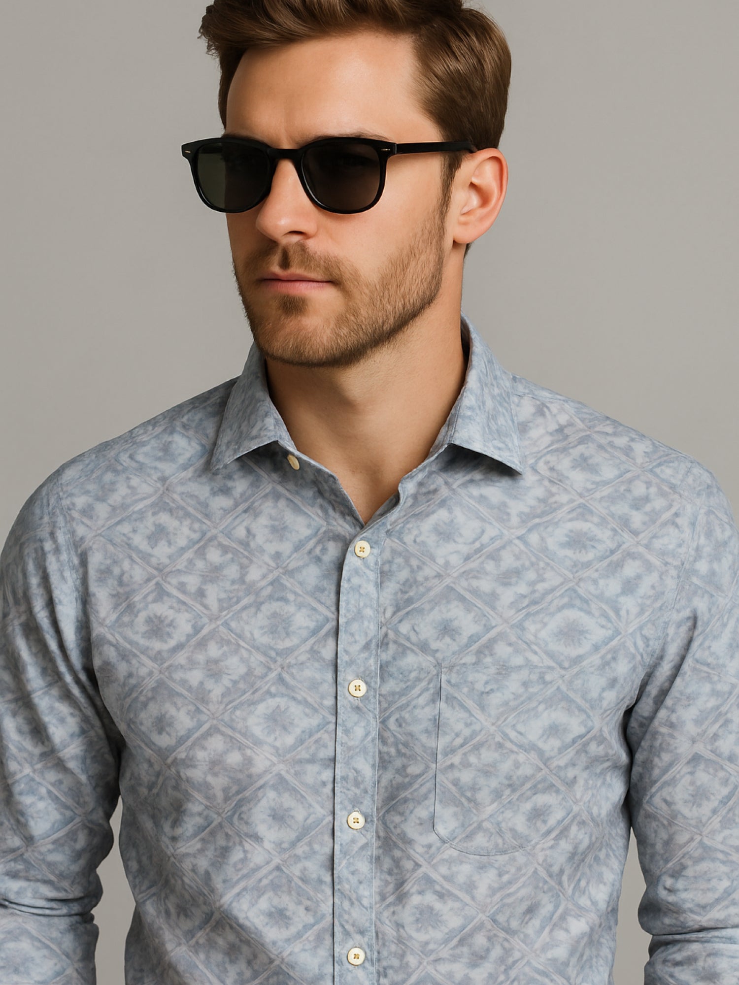 Blue Abstract Printed Shirt