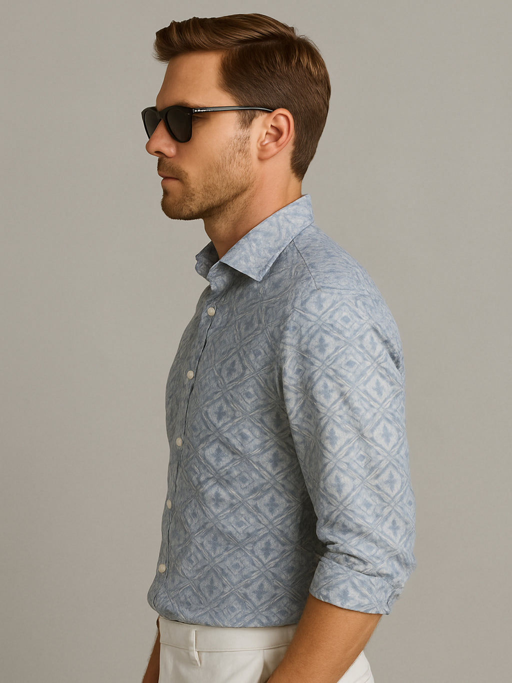 Blue Abstract Printed Shirt