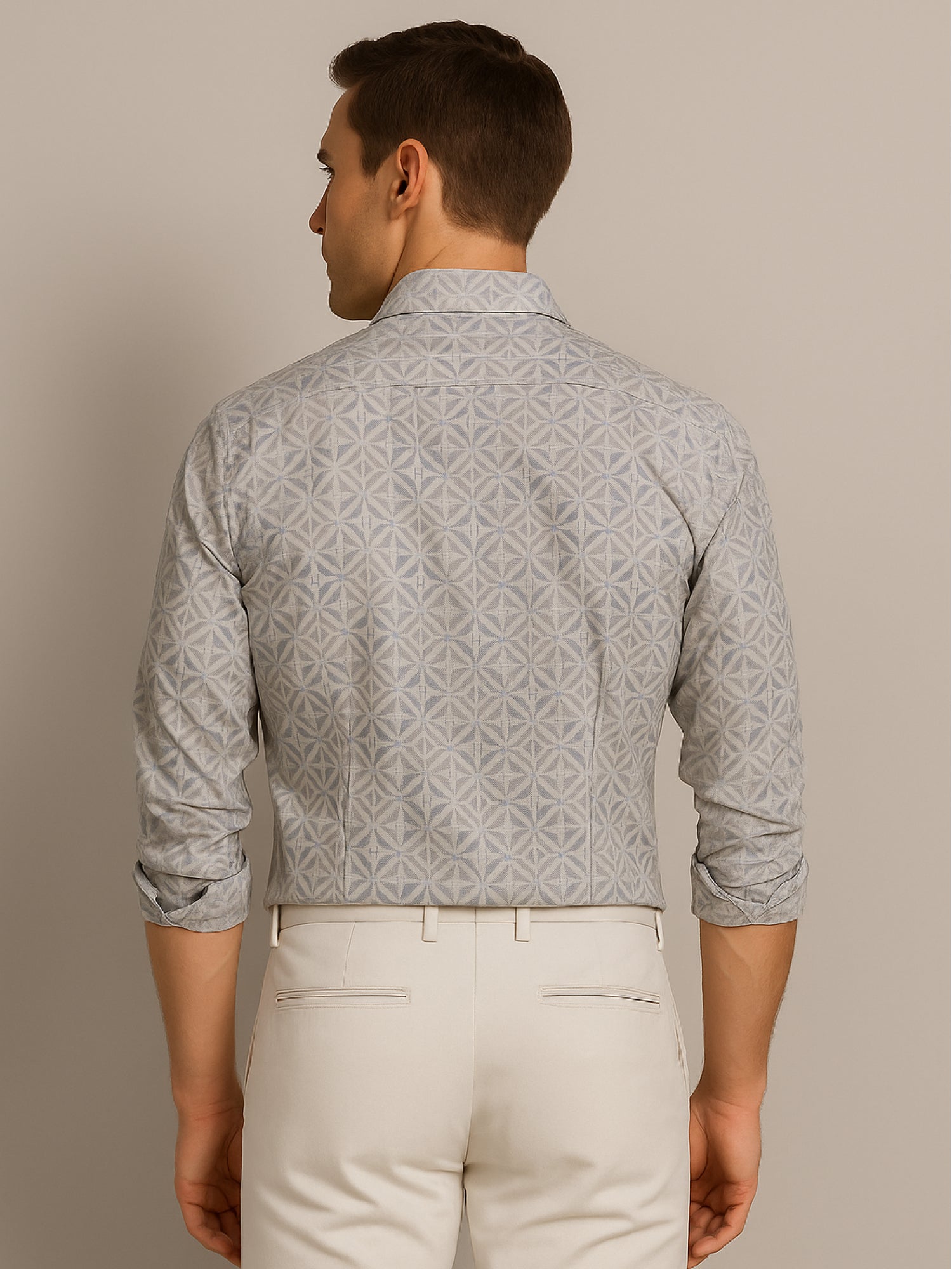 Brown Abstract Printed Shirt