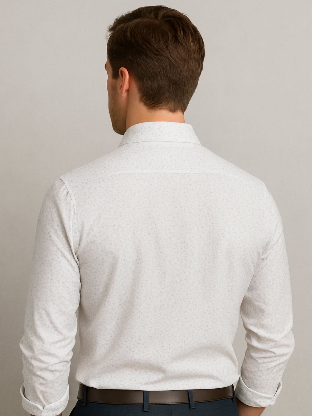 White Full Sleeve Printed Shirt