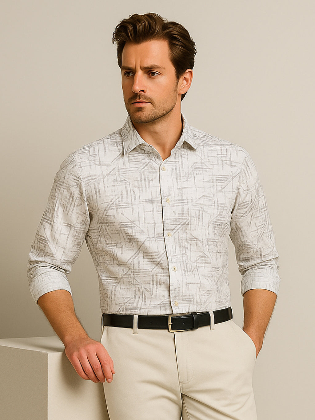 White Abstract Shirt