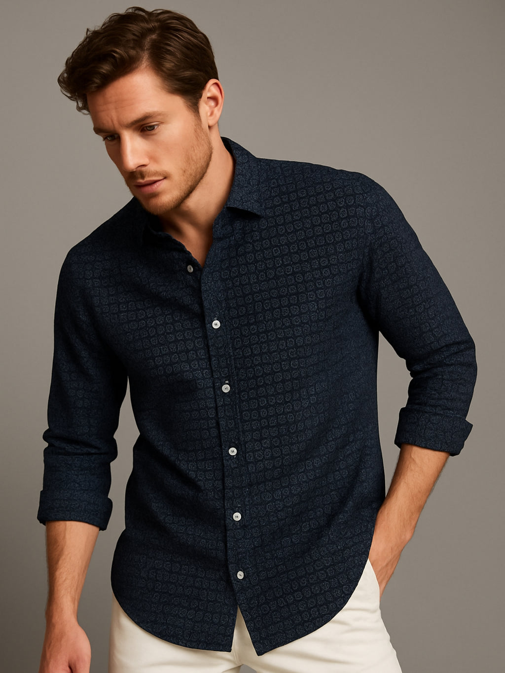 Black Mosaic Printed Shirt