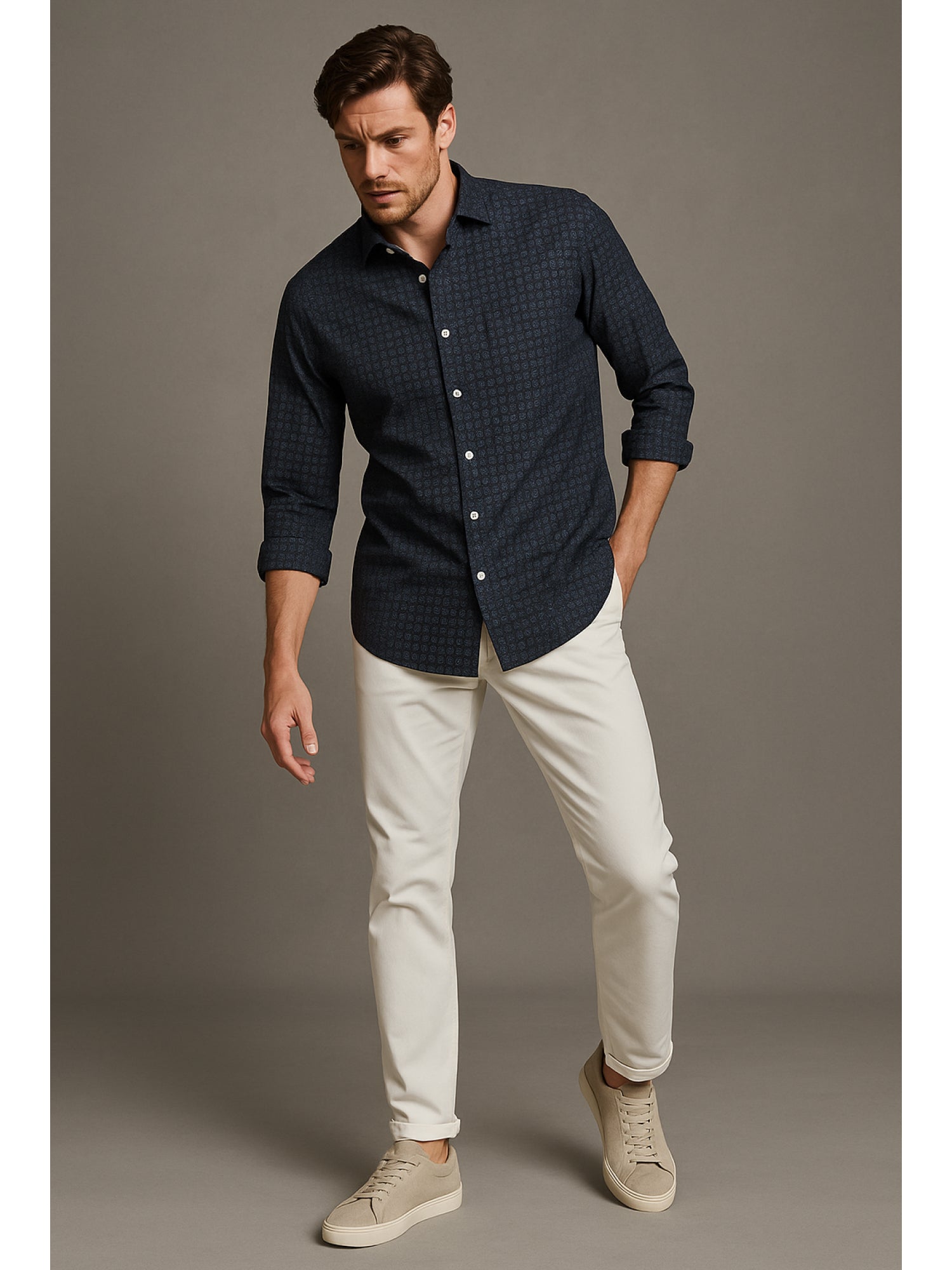 Black Mosaic Printed Shirt