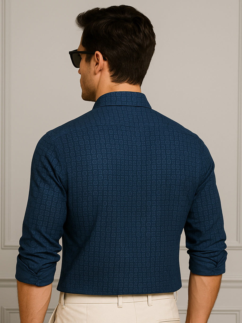 Navy Mosaic Printed Shirt