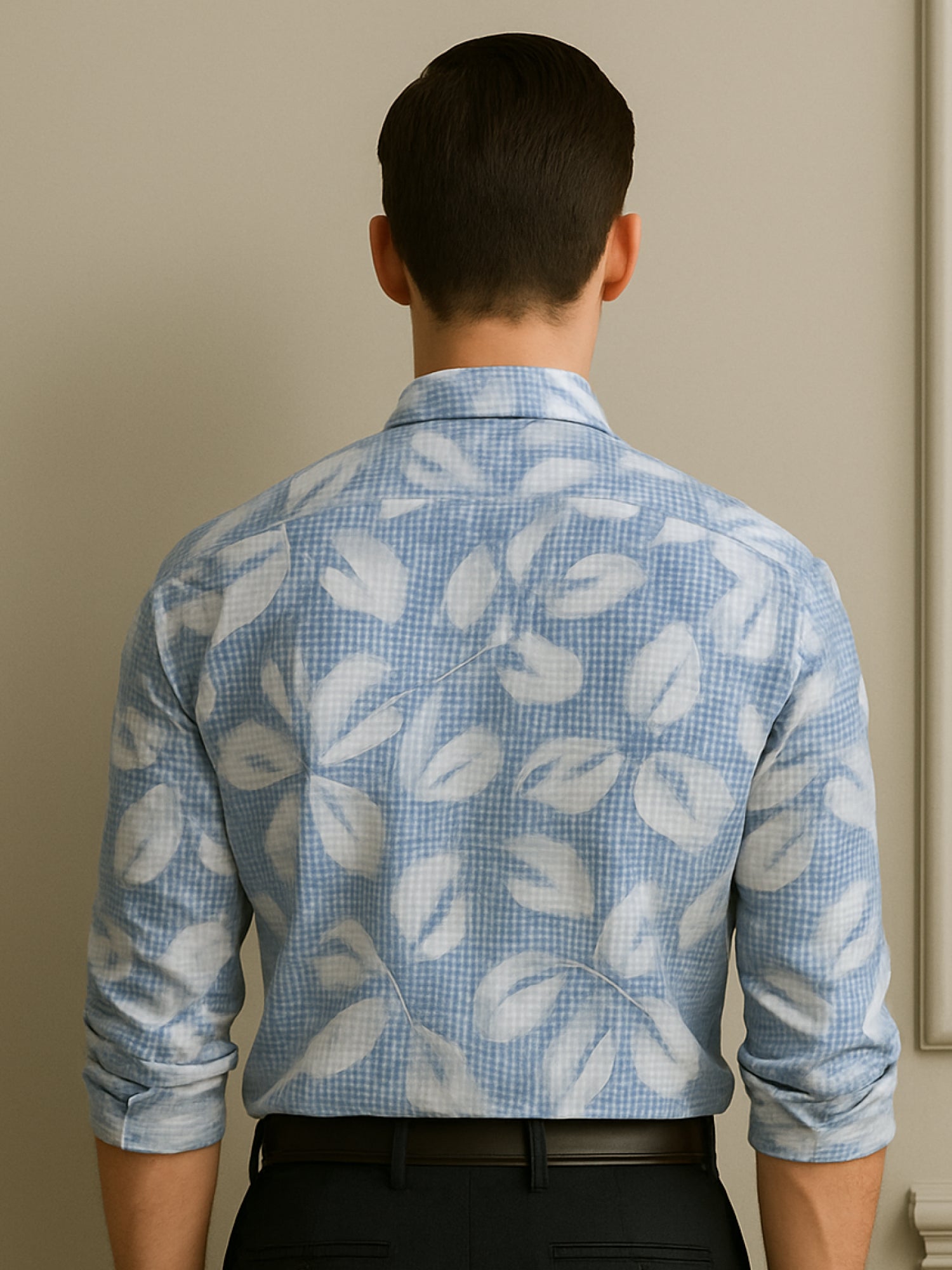 Blue Floral Print Shirt