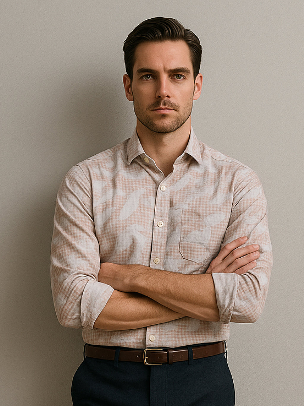 Brown Floral Print Shirt