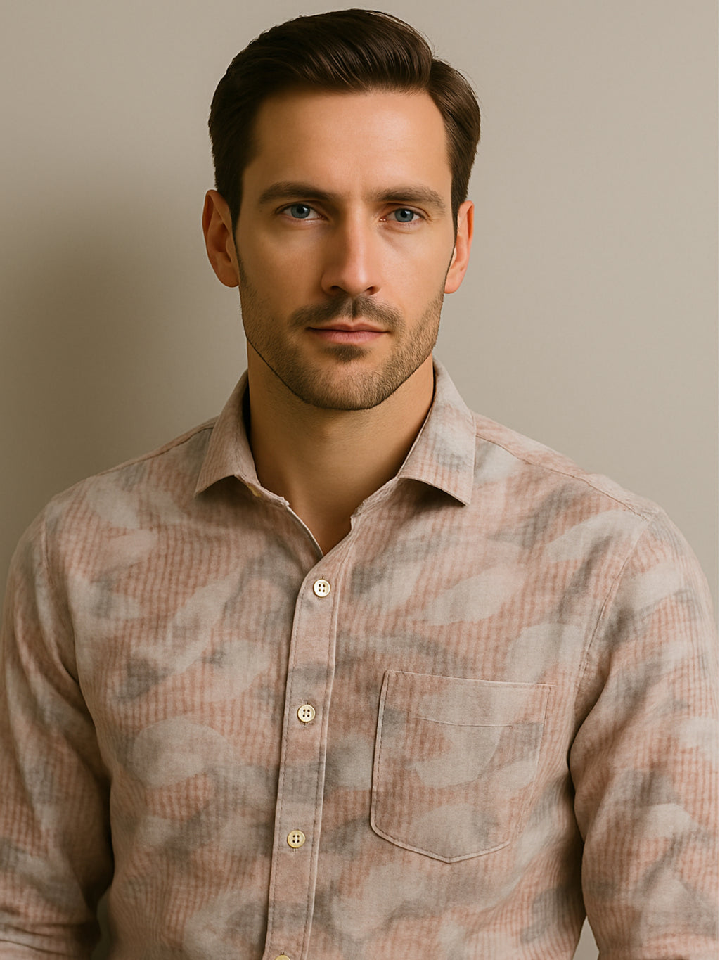 Brown Floral Print Shirt