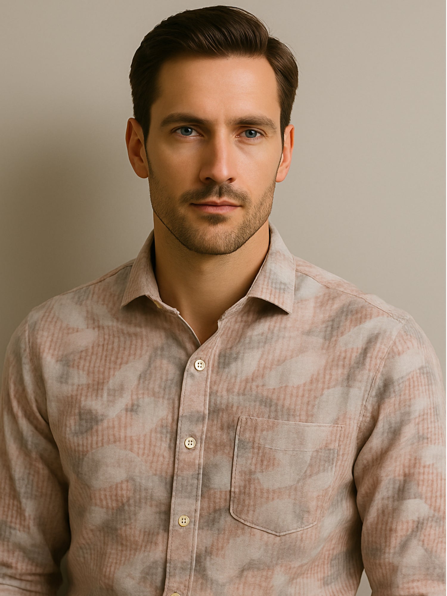 Brown Floral Print Shirt