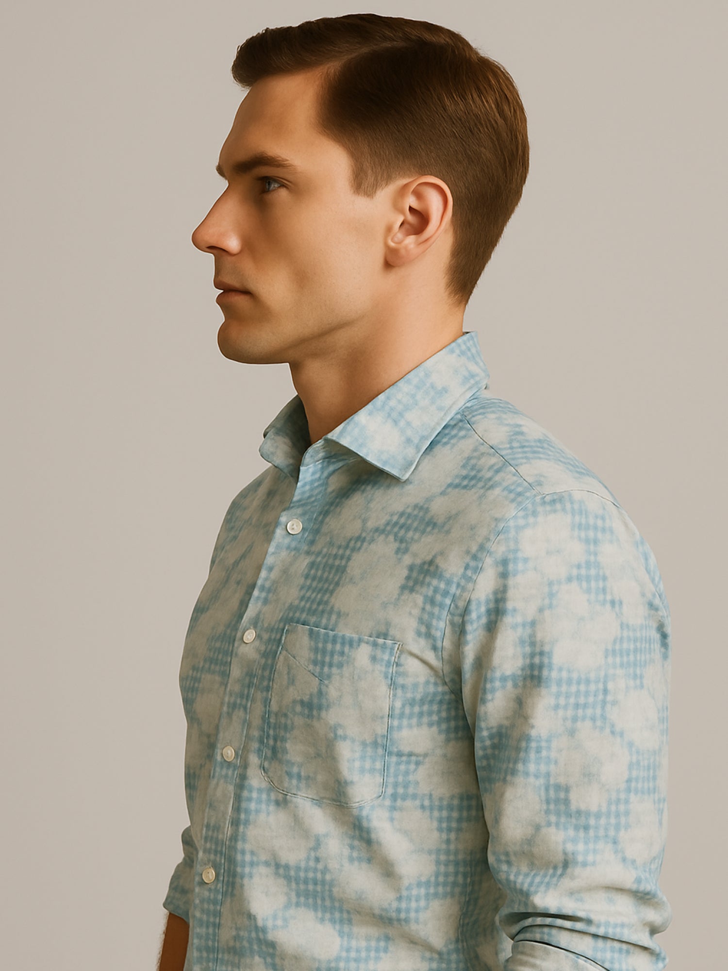 Blue Printed Floral Shirt