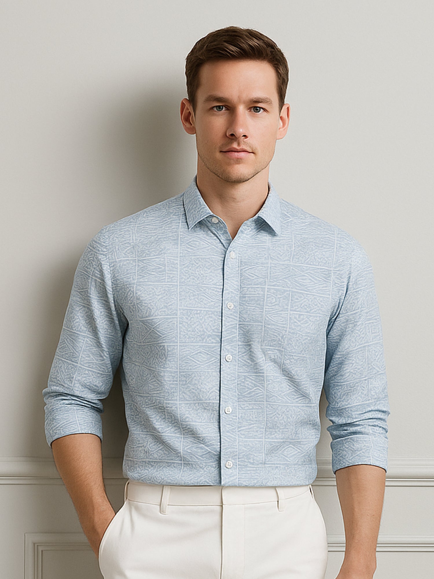 Light Blue Printed Shirt