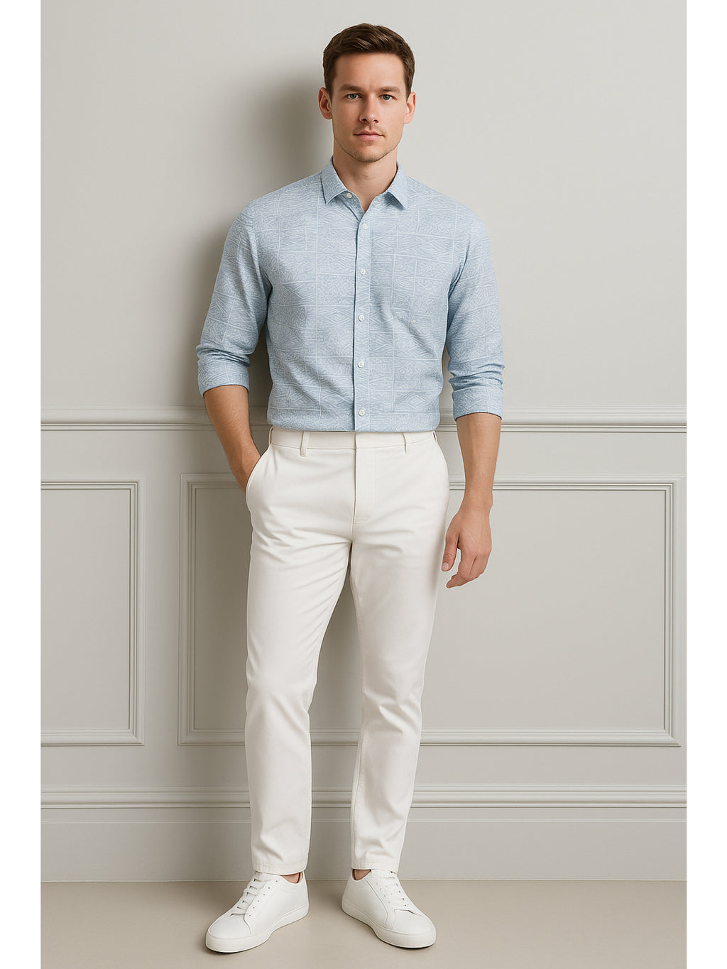 Light Blue Printed Shirt