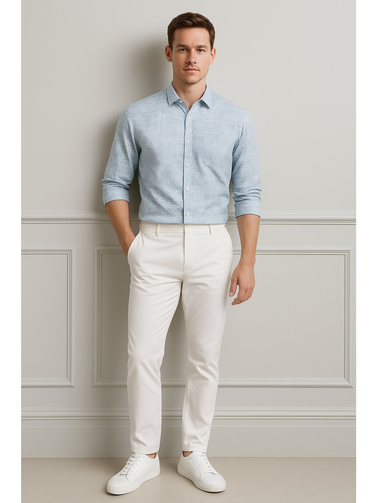 Light Blue Printed Shirt