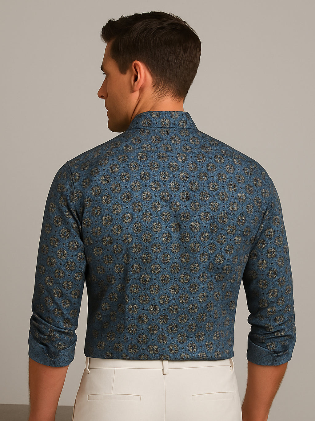 Blue Full Sleeve Printed Shirt
