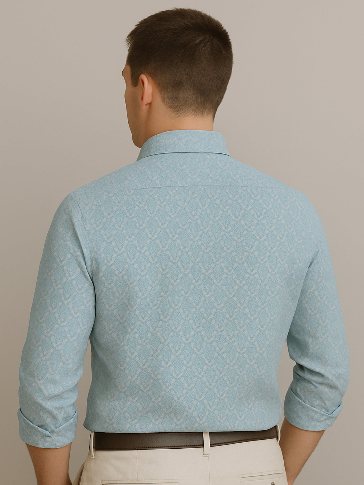 Light Blue Mosaic Print Shirt