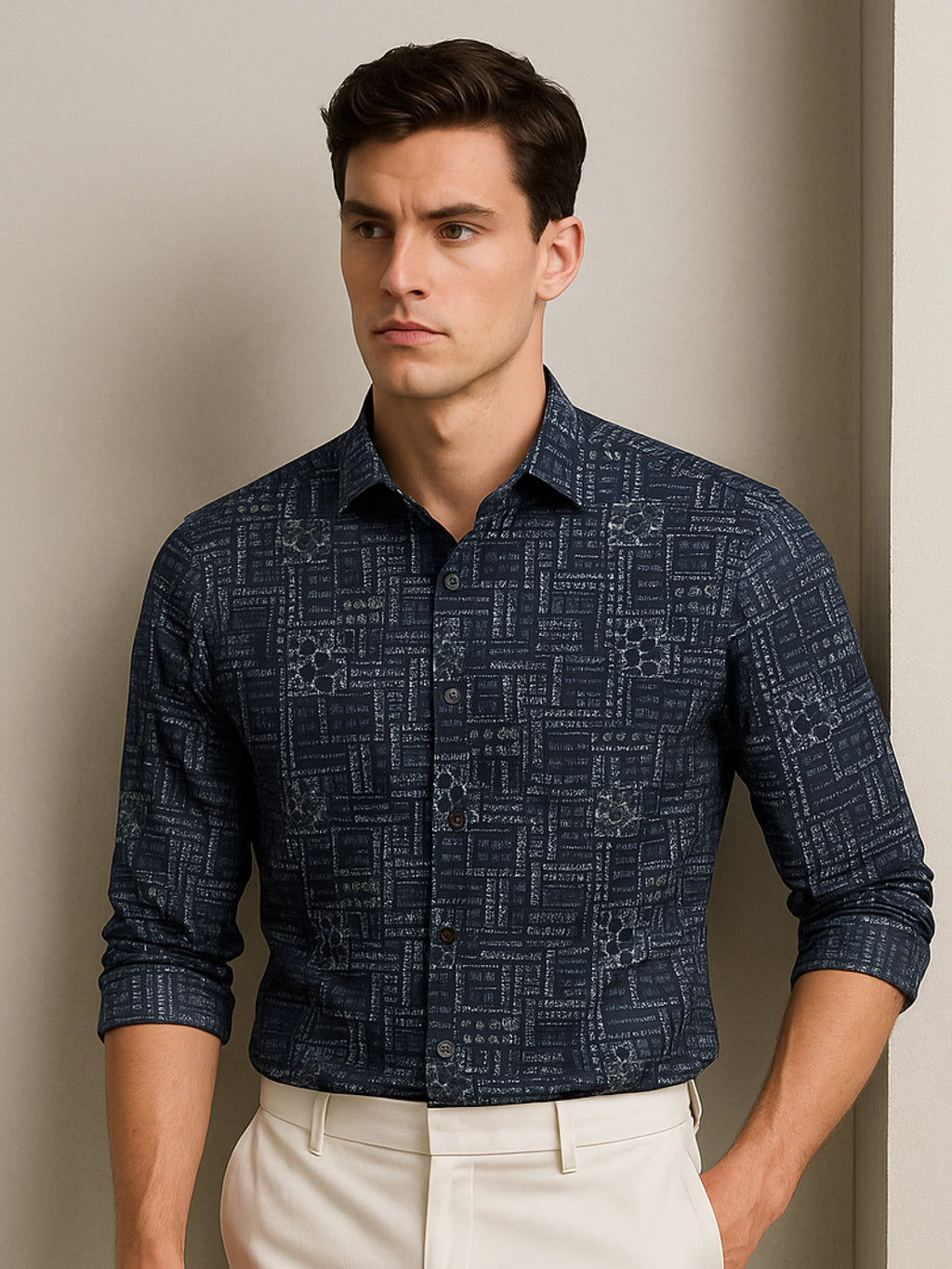 Black Luxe Printed Shirt