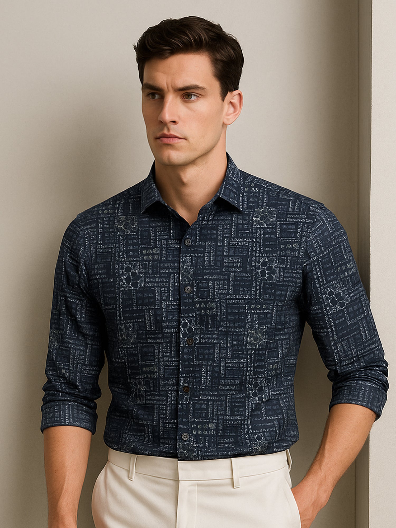 Black Luxe Printed Shirt