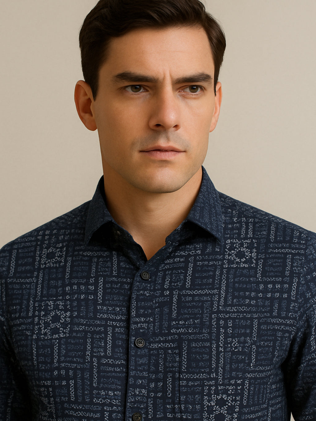 Black Luxe Printed Shirt