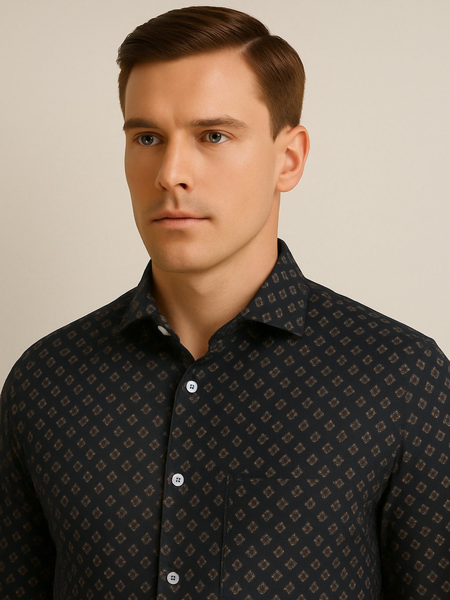 Black Print Luxe Mosaic Shirt