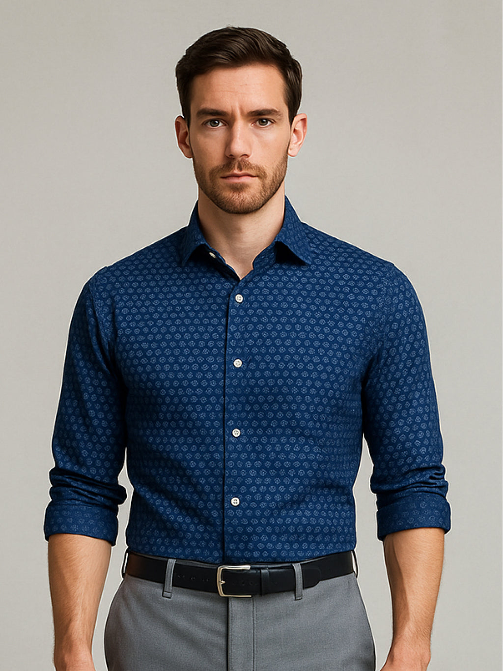 Navy Print Luxe Mosaic Shirt