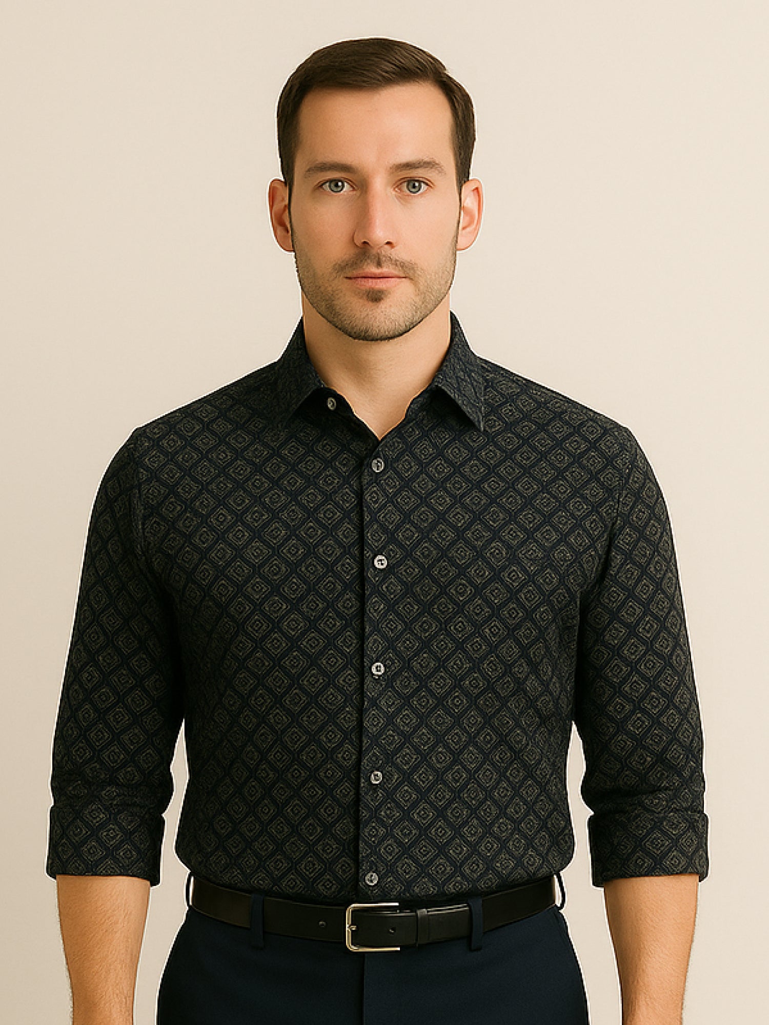 Black Full Sleeve Print Shirt