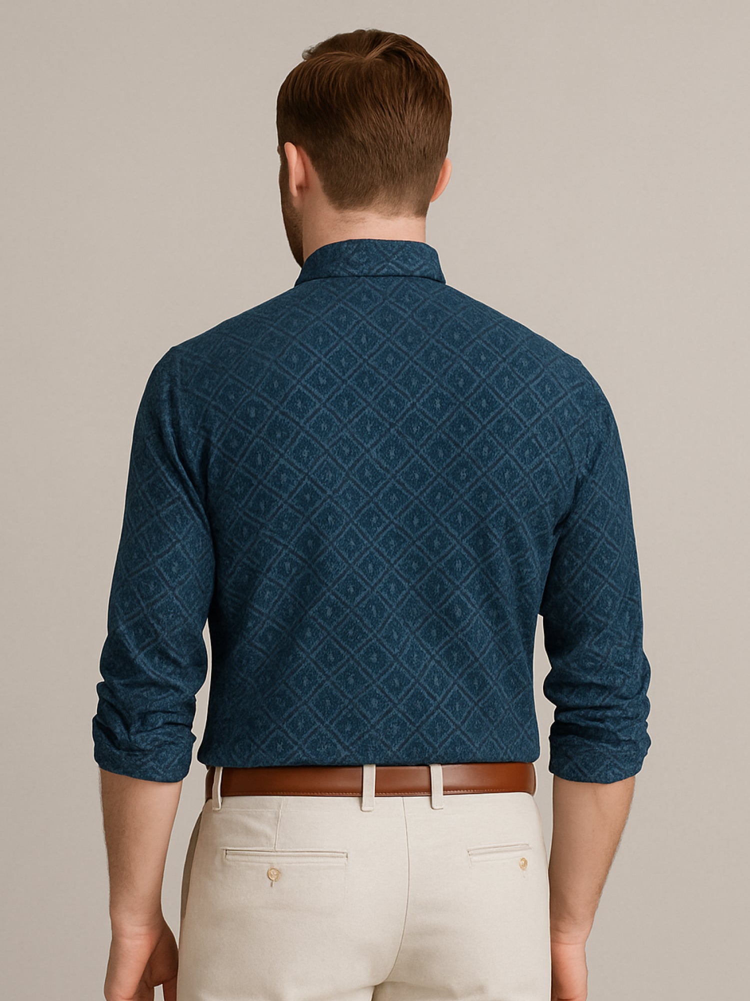 Navy Full Sleeve Print Shirt