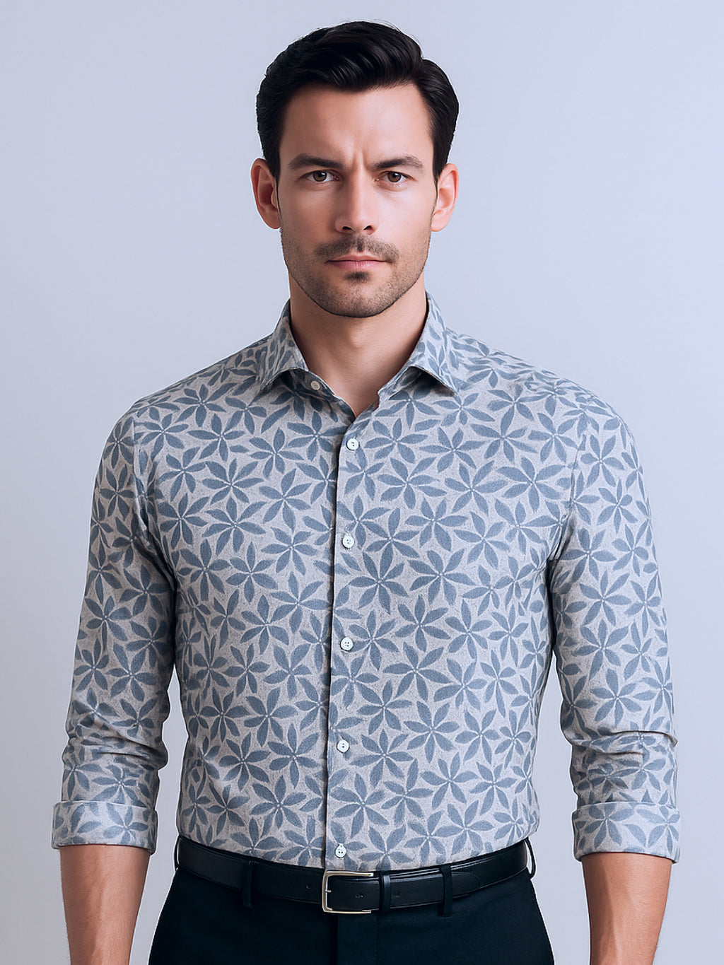 Navy Floral Luxe Print Shirt