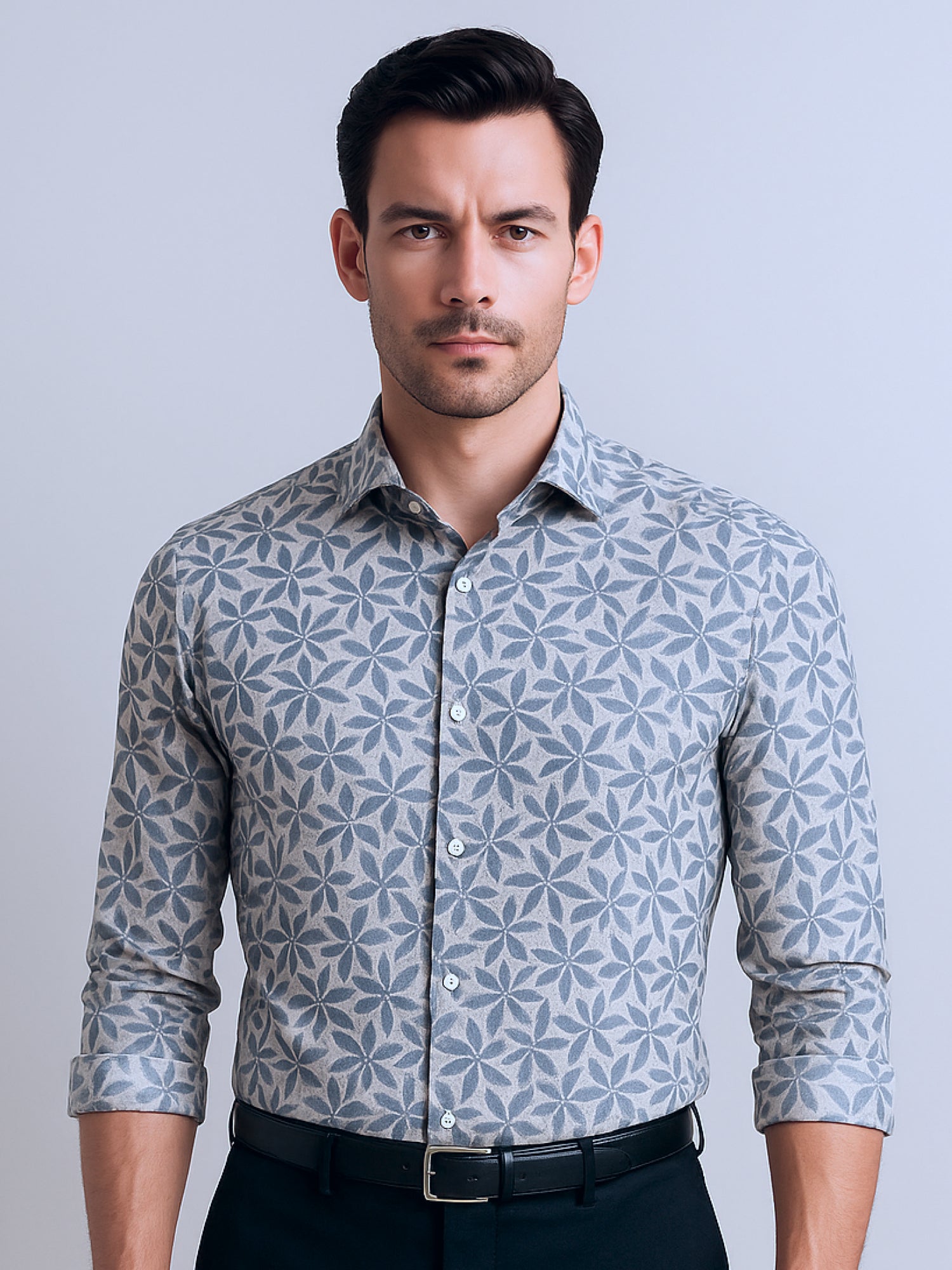 Navy Floral Luxe Print Shirt