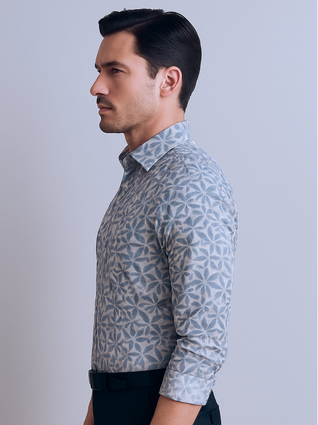 Navy Floral Luxe Print Shirt