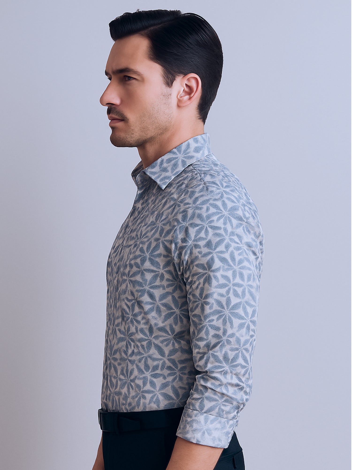 Navy Floral Luxe Print Shirt