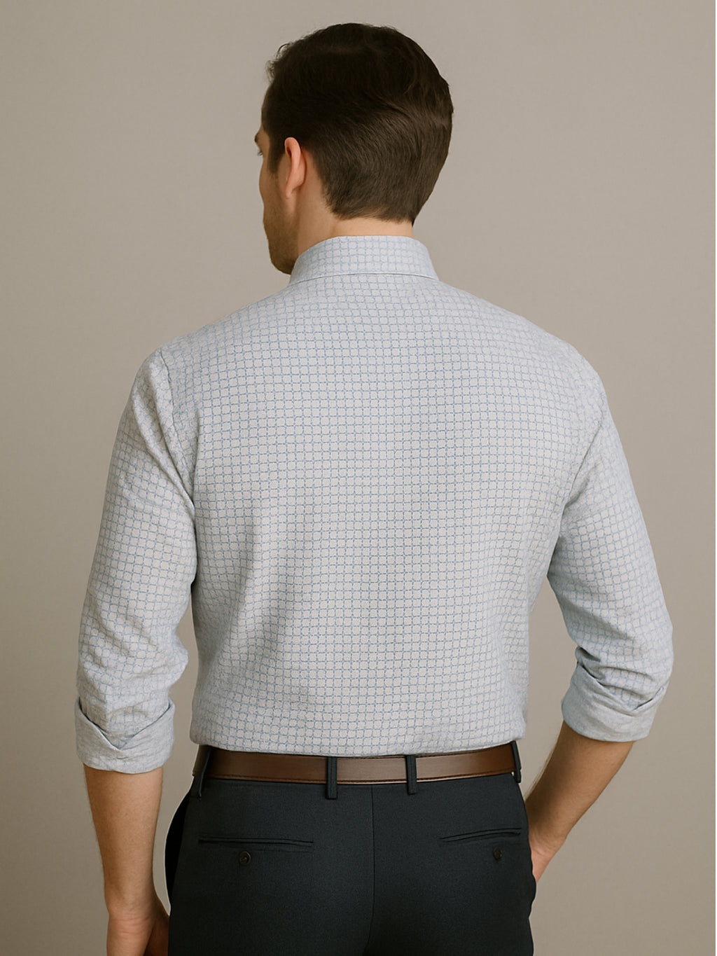 White Full Sleeve Abstract Print Shirt