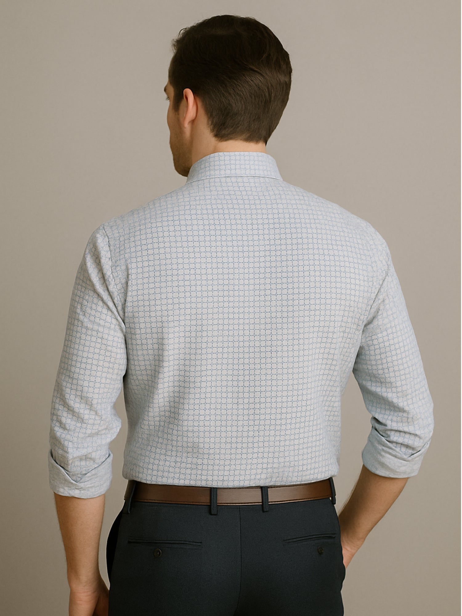 White Full Sleeve Abstract Print Shirt