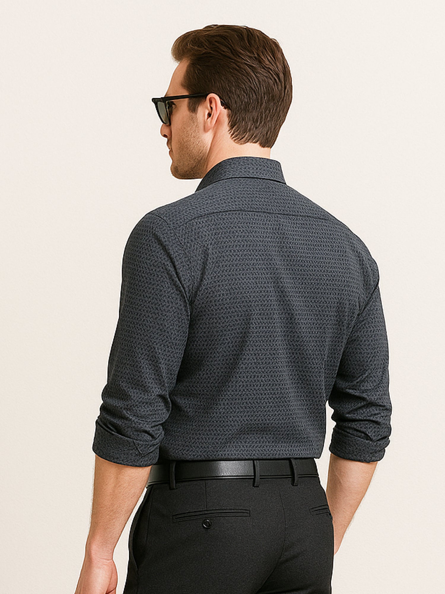 Ash Gray Print Mosaic Shirt