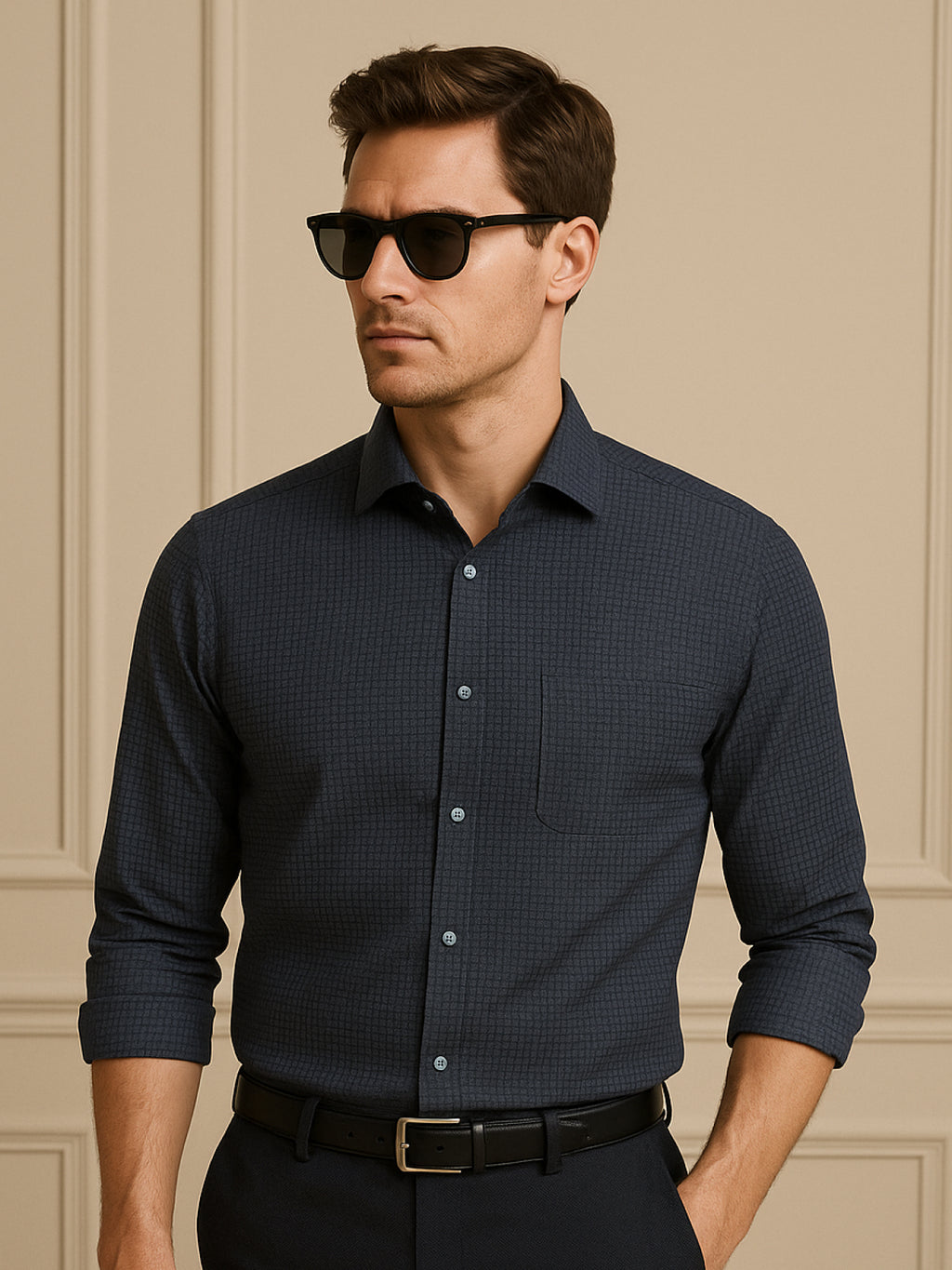 Black Print Mosaic Shirt