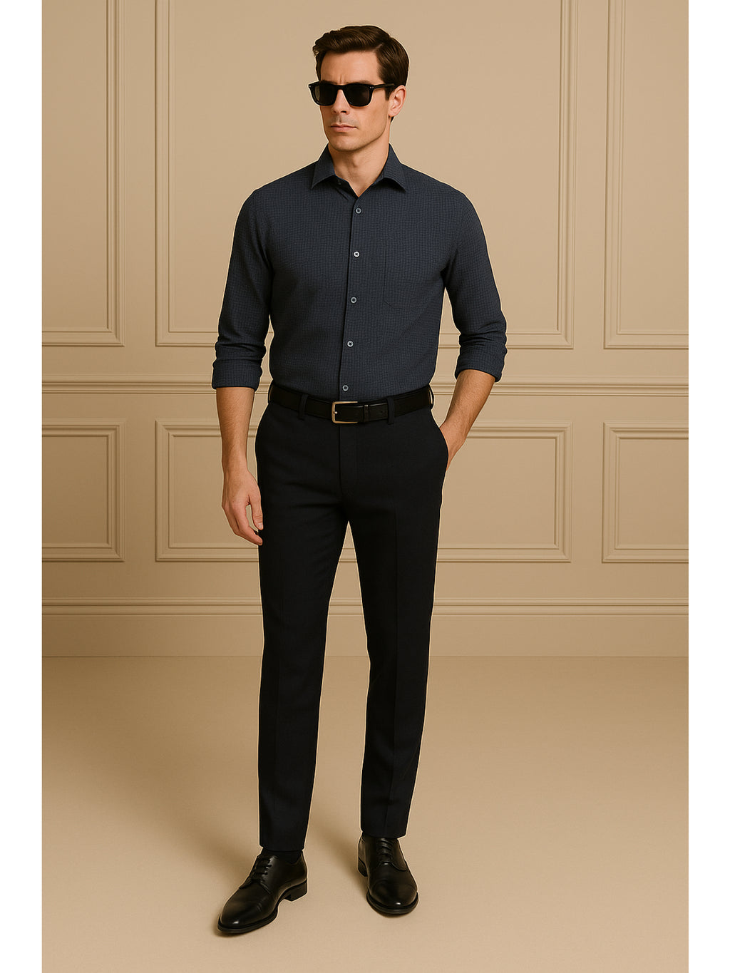 Black Print Mosaic Shirt