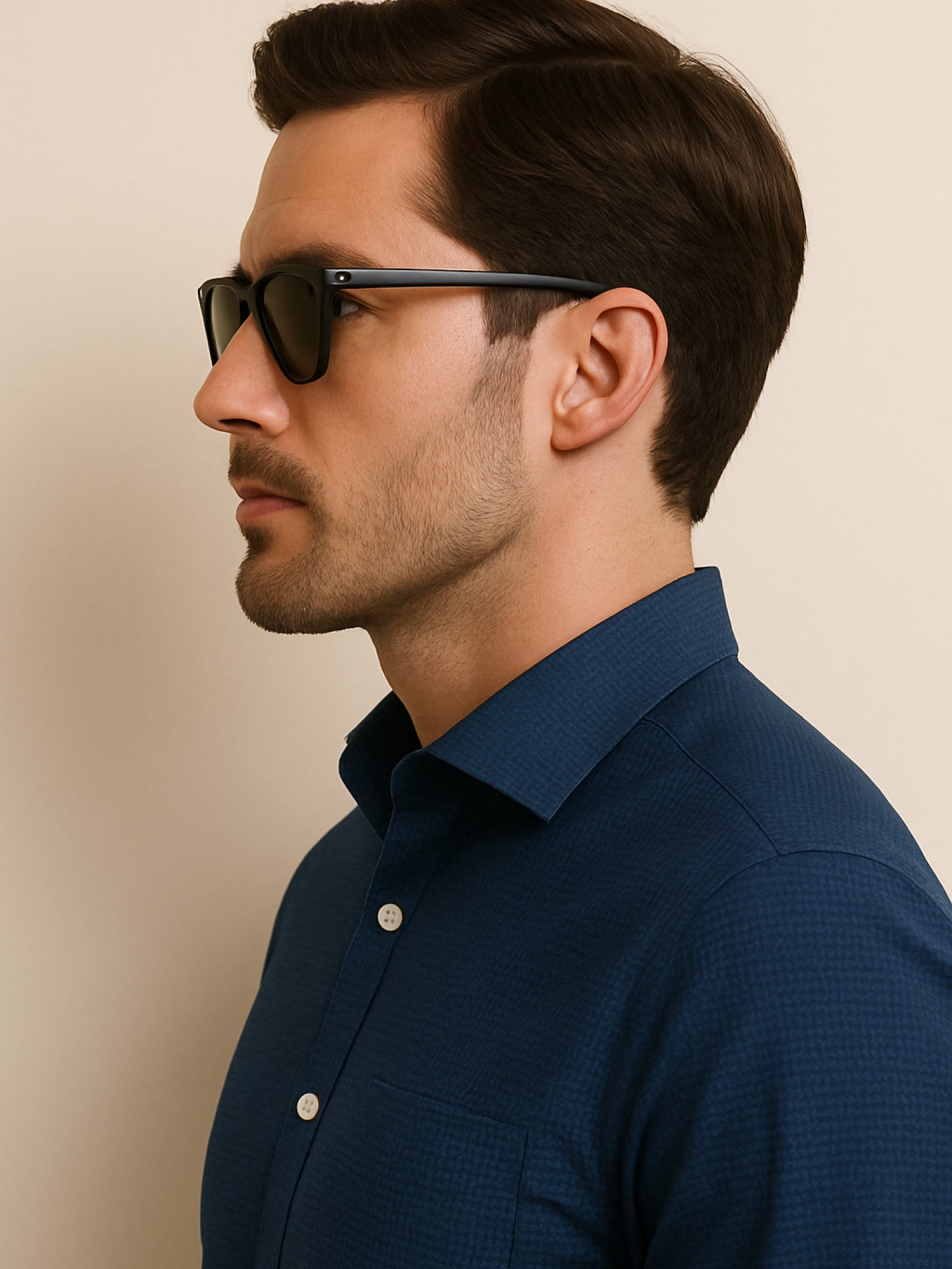 Navy Print Mosaic Shirt