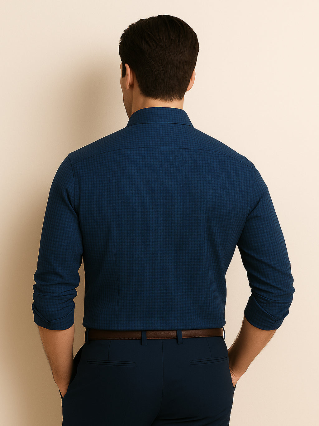 Navy Print Mosaic Shirt