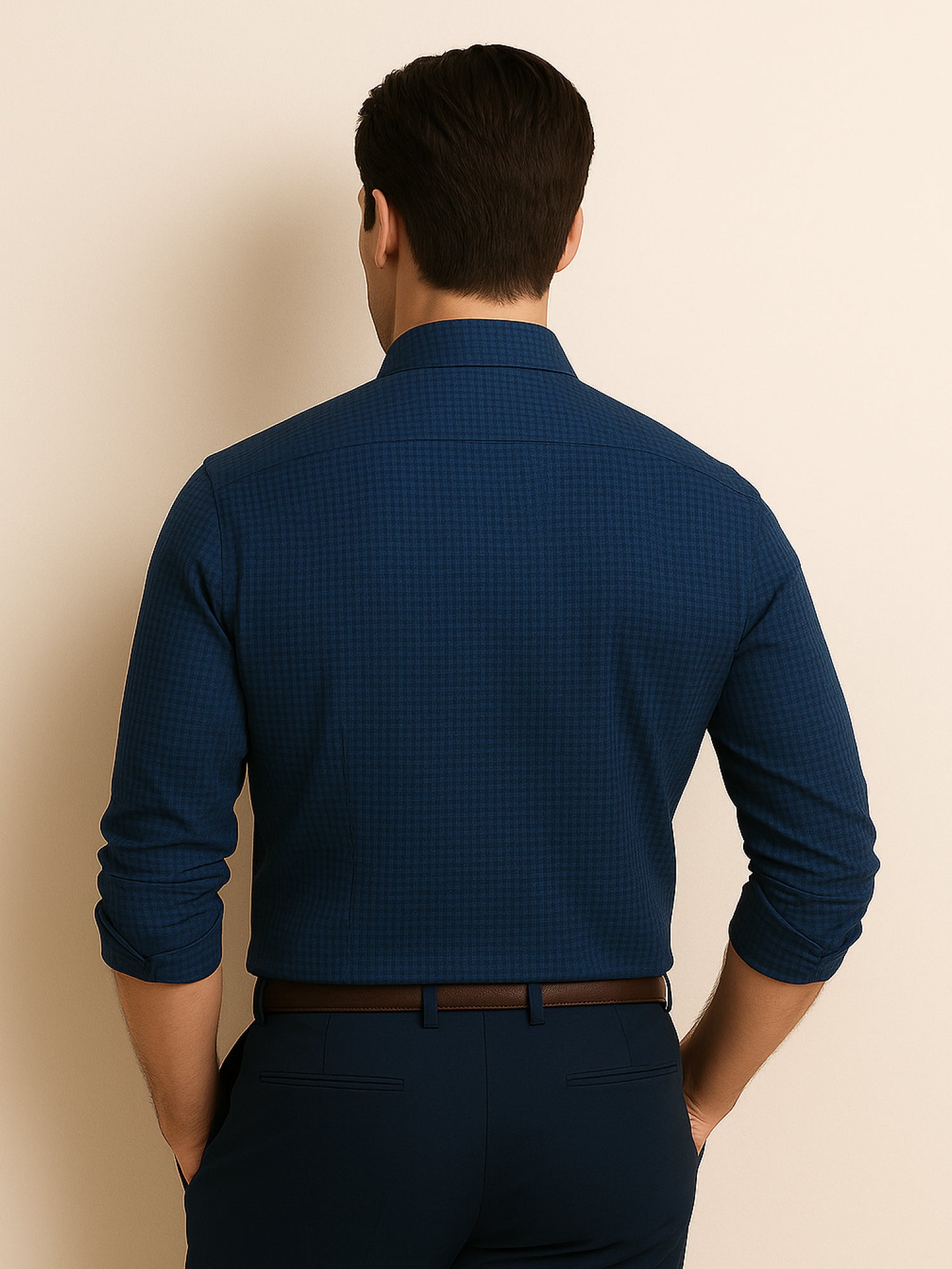 Navy Print Mosaic Shirt