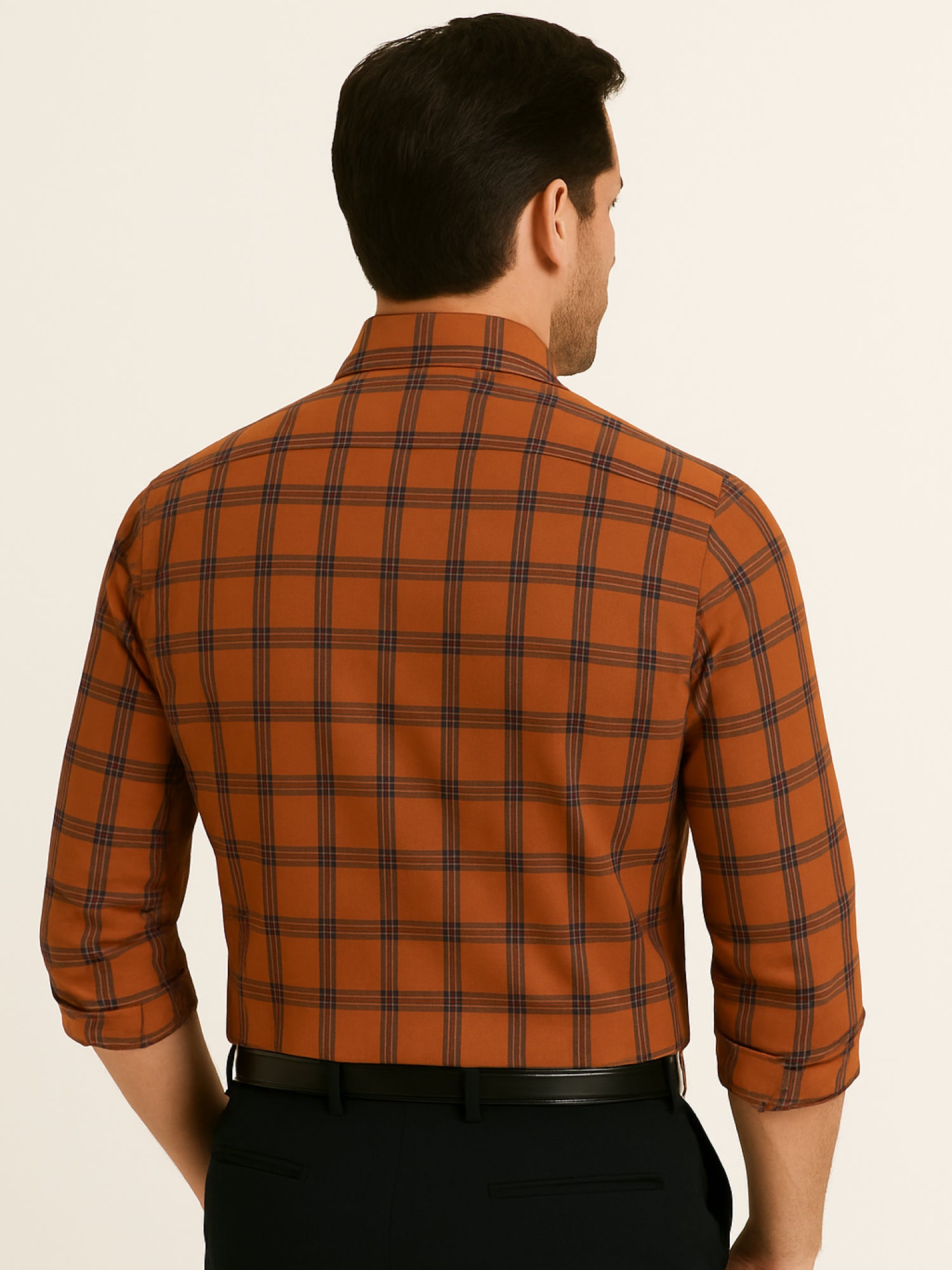 Orange Rust Checks Shirt