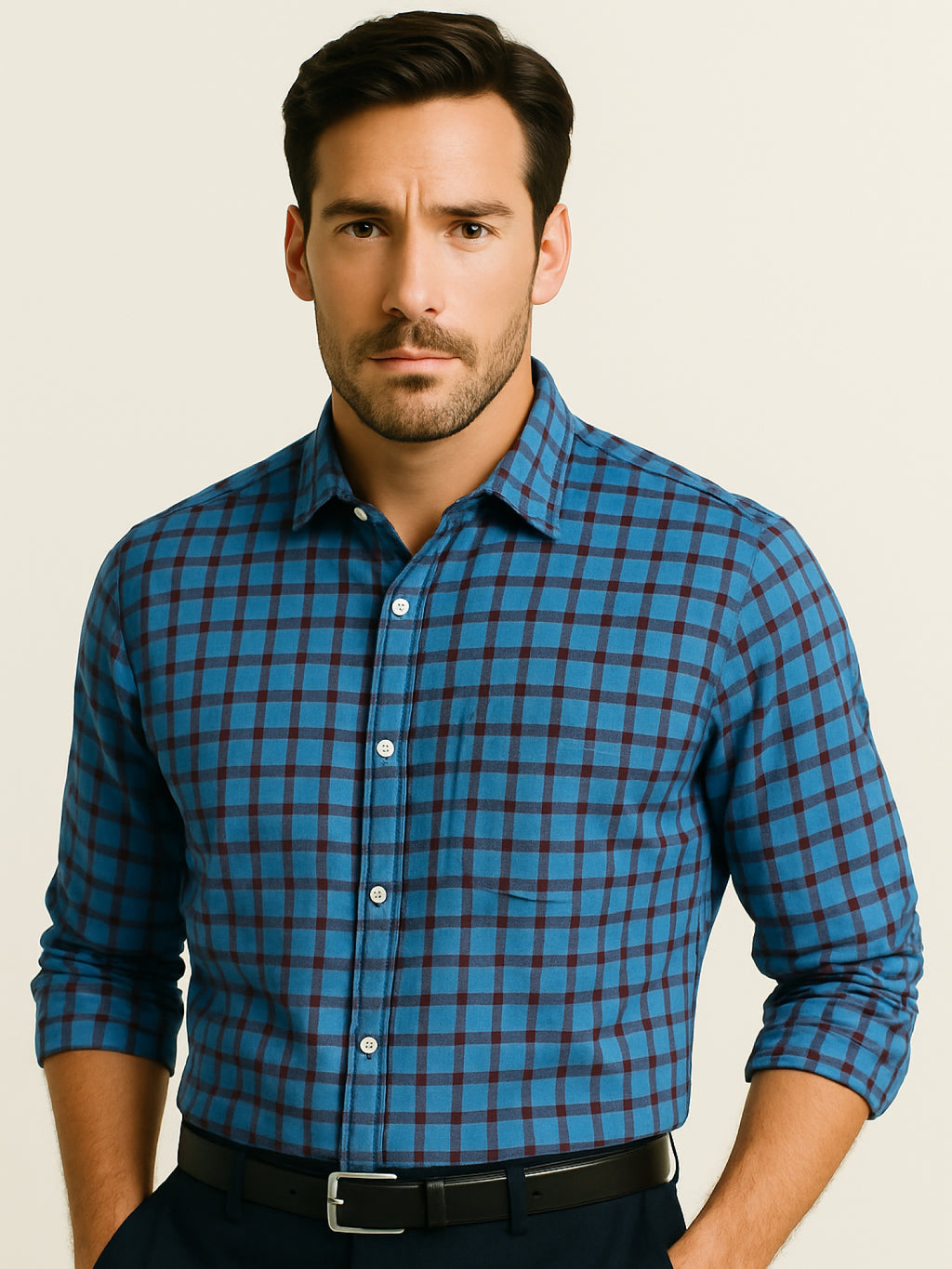 Blue Check Full Sleeve Shirt