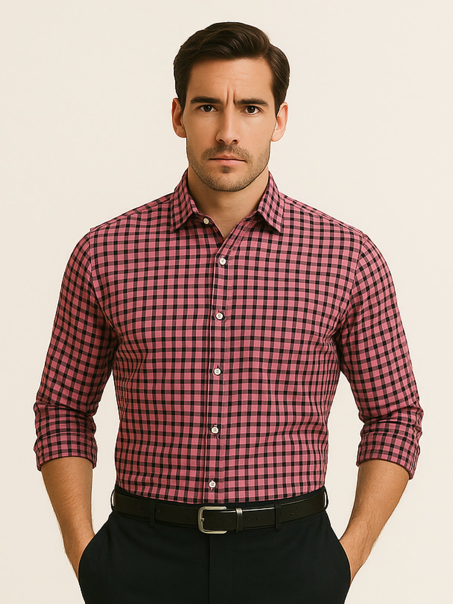 Pink Check Full Sleeve Shirt