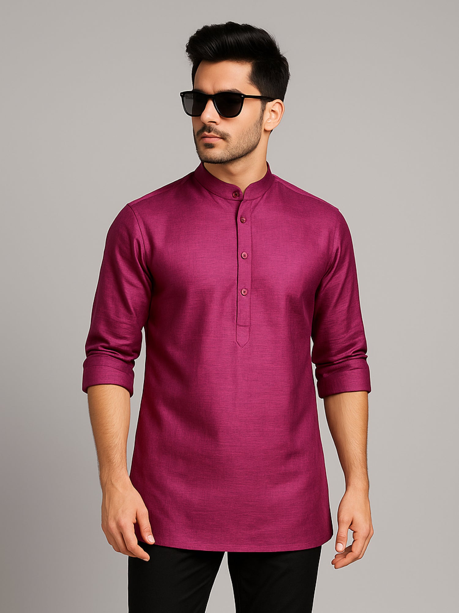 Dark Pink Short Kurta